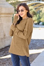 Load image into Gallery viewer, Basic Bae Full Size Ribbed Round Neck Long Sleeve Knit Top Ti Amo I love you
