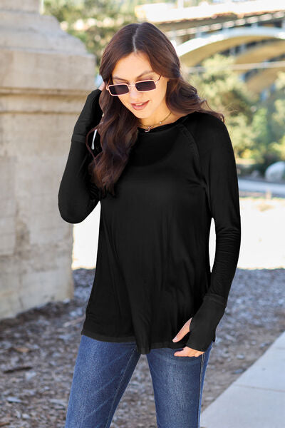 Basic Bae Full Size Round Neck Long Sleeve T-Shirt Ti Amo I love you
