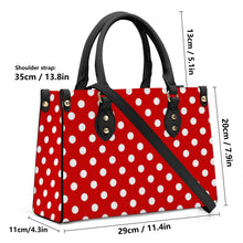 Load image into Gallery viewer, Ti Amo I love you - Exclusive Brand - Chili Pepper with White Polka Dots - Luxury Womens PU Tote Bag - Black Straps
