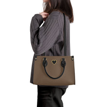 Load image into Gallery viewer, Ti Amo I love you - Exclusive Brand - Tobacco Brown 2 - Luxury Womens PU Tote Bag - Black Straps
