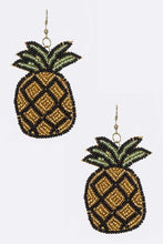 Load image into Gallery viewer, Beaded Pineapple Earrings Ti Amo I love you
