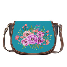 Load image into Gallery viewer, Ti Amo I love you - Exclusive Brand - Eastern Blue - Floral Bouquet - Saddle Bag
