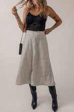 Load image into Gallery viewer, Beige Printed Abstract Print A-line High Waist Midi Skirt Ti Amo I love you
