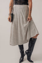 Load image into Gallery viewer, Beige Printed Abstract Print A-line High Waist Midi Skirt Ti Amo I love you
