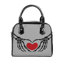 Load image into Gallery viewer, Ti Amo I love you - Exclusive Brand - Deep Silver Chalice - Skeleton Hands with Heart - Shoulder Handbag
