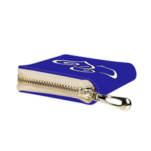 Load image into Gallery viewer, Ti Amo I love you - Exclusive Brand - Jacksons Blue - Double White Heart - PU Leather - Zipper Card Holder
