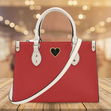 Load image into Gallery viewer, Ti Amo I love you - Exclusive Brand - Persian Red - Luxury Womens PU Tote Bag - Cream Straps
