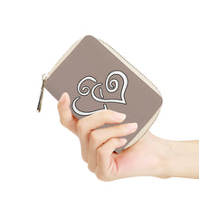 Load image into Gallery viewer, Ti Amo I love you - Exclusive Brand - Del Rio - Double White Heart - PU Leather - Zipper Card Holder
