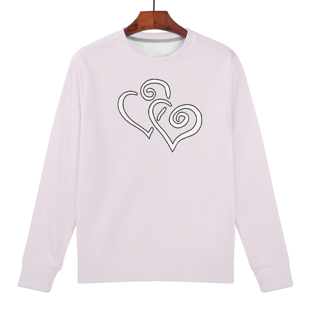 Ti Amo I love you - Exclusive Brand - Prim - Double White Heart - Women's Sweatshirt