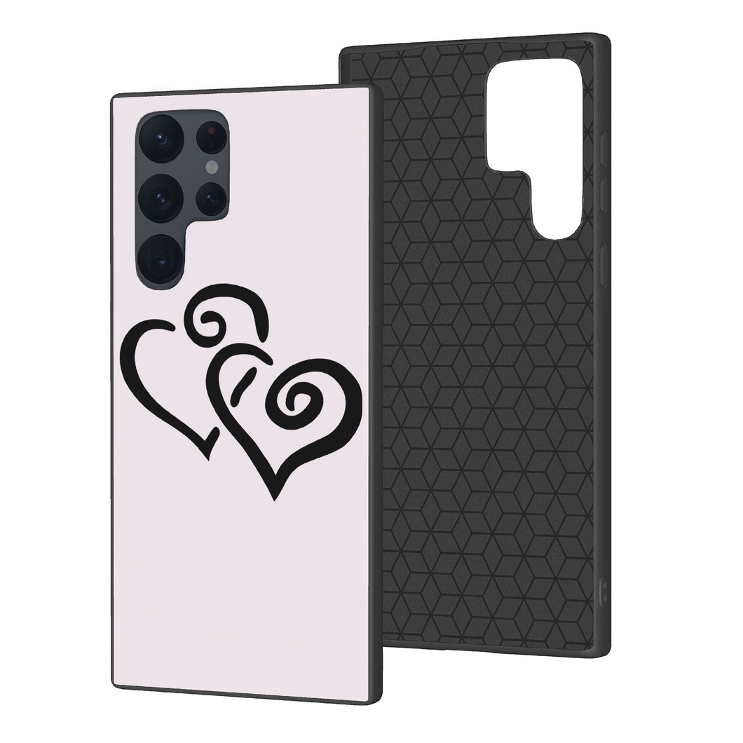 Ti Amo I love you - Exclusive Brand - Prim - Double Black Heart - Samsung Galaxy S22 Ultra Glass Case