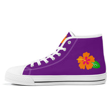 Load image into Gallery viewer, Ti Amo I love you - Exclusive Brand  - Purple Iris - High-Top Canvas Shoes - White Soles
