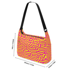 Load image into Gallery viewer, Ti Amo I love you - Exclusive Brand - Bitter Lemon with Hollywood Cerise Stripes - Journey Computer Shoulder Bag
