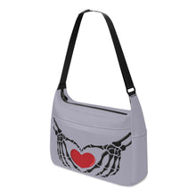 Load image into Gallery viewer, Ti Amo I love you - Exclusive Brand - Spun Pearl - Skeleton Heart Hands  -  Journey Computer Shoulder Bag
