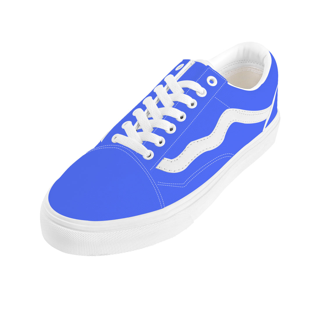 Ti Amo I love you - Exclusive Brand - Neon Blue - White Daisy - Low Top Flat Sneaker