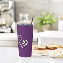 Load image into Gallery viewer, Ti Amo I love you - Exclusive Brand - Bossanova 2 - Double White Heart - 20oz Stainless Steel Straw Lid Cup
