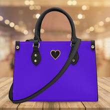 Load image into Gallery viewer, Ti Amo I love you - Exclusive Brand - Dark Purple - Luxury Womens PU Tote Bag - Black Straps
