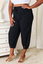 Load image into Gallery viewer, Black - Double Take Decorative Button Cropped Pants - Sizes S-2XL Ti Amo I love you
