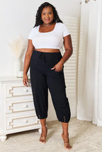 Load image into Gallery viewer, Black - Double Take Decorative Button Cropped Pants - Sizes S-2XL Ti Amo I love you
