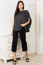 Load image into Gallery viewer, Black - Double Take Printed Dolman Sleeve Round Neck Blouse - Sizes S-XL Ti Amo I love you
