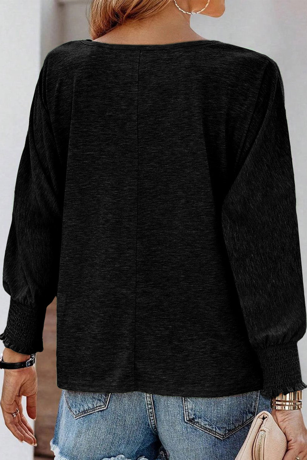 Black Marble Print Dolman Sleeve Top - Sizes S-XL Ti Amo I love you