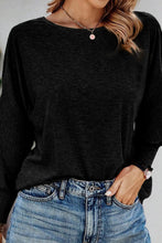 Load image into Gallery viewer, Black Marble Print Dolman Sleeve Top - Sizes S-XL Ti Amo I love you
