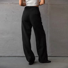 Load image into Gallery viewer, Black Office High Waist Slim Fit Slimming Straight Pants Summer Trousers Women Ti Amo I love you
