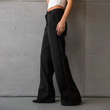 Load image into Gallery viewer, Black Office High Waist Slim Fit Slimming Straight Pants Summer Trousers Women Ti Amo I love you
