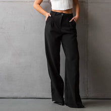 Load image into Gallery viewer, Black Office High Waist Slim Fit Slimming Straight Pants Summer Trousers Women Ti Amo I love you
