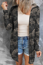 Load image into Gallery viewer, Black Wild Tiger Print Button Front Cardigan Ti Amo I love you
