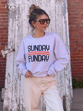 Black and Orange Sunday Funday Crewneck Sweatshirt Ti Amo I love you