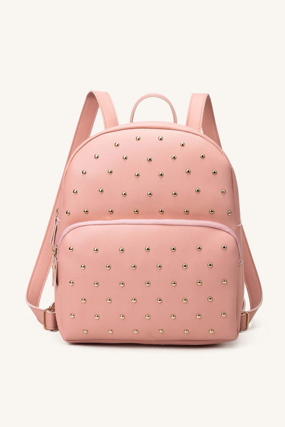 Black or Peach - Studded PU Leather Backpack - One Size Ti Amo I love you