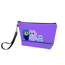 Load image into Gallery viewer, Ti Amo I love you - Exclusive Brand - Heliotrope 3 - 3 Owls - Sling Cosmetic Bag
