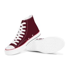 Load image into Gallery viewer, Ti Amo I love you - Exclusive Brand - Heath - White Daisy - High Top Canvas Shoes - White  Soles
