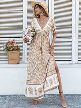 Load image into Gallery viewer, Bohemian Beige Printed Dress Long Tassel Women - Only Size M Left Ti Amo I love you
