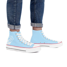 Load image into Gallery viewer, Ti Amo I love you - Exclusive Brand - Regent St Blue - White Daisy - High Top Canvas Shoes - White  Soles
