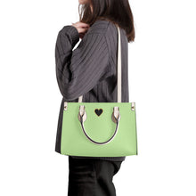 Load image into Gallery viewer, Ti Amo I love you - Exclusive Brand - Very Psle Green - Luxury Womens PU Tote Bag - Cream Straps
