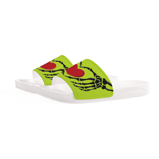 Ti Amo I love you - Exclusive Brand - Martian - Skeleton Hands with Heart -  Slide Sandals - White Soles
