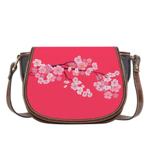 Load image into Gallery viewer, Ti Amo I love you - Exclusive Brand - Radical Red - Pink Floral -  Saddle Bag
