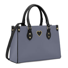 Load image into Gallery viewer, Ti Amo I love you - Exclusive Brand - Mist Blue - Luxury Womens PU Tote Bag - Black Straps
