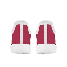 Load image into Gallery viewer, Ti Amo I love you - Exclusive Brand - Viva Magenta - Double White Heart - Lightweight Mesh Knit Sneaker - White Soles
