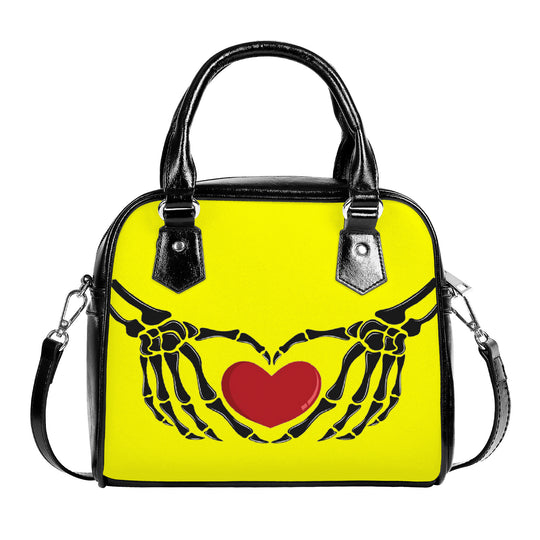 Ti Amo I love you  - Exclusive Brand - Yellow - Skeleton Hands with Heart - Shoulder Handbag