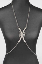 Load image into Gallery viewer, Butterfly Iconic Rhinestone Bra Chain Ti Amo I love you
