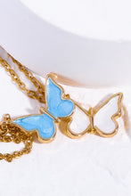 Load image into Gallery viewer, Butterfly Pendant Copper 14K Gold-Plated Necklace Ti Amo I love you
