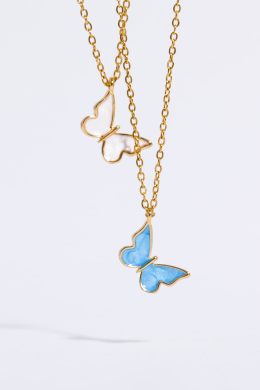 Butterfly Pendant Copper 14K Gold-Plated Necklace Ti Amo I love you