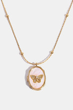 Load image into Gallery viewer, Butterfly Shell Pendant Copper Necklace Ti Amo I love you
