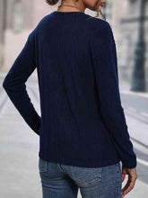 Load image into Gallery viewer, Buttoned Round Neck Knit Top Ti Amo I love you
