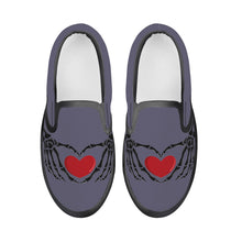 Load image into Gallery viewer, Ti Amo I love you - Exclusive Brand - Dolphin - Skeleton Hands with Heart - Kids Slip-on shoes - Black Soles
