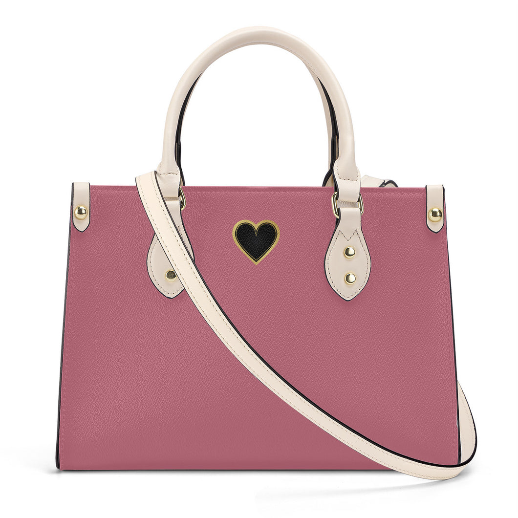 Ti Amo I love you - Exclusive Brand - Old Pink - Luxury Womens PU Tote Bag - Cream Straps