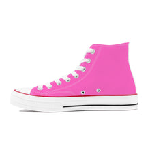 Load image into Gallery viewer, Ti Amo I love you - Exclusive Brand - Hot Pink - White Daisy - High Top Canvas Shoes - White  Soles
