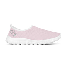 Load image into Gallery viewer, Ti Amo I love you - Exclusive Brand - Pretty in Pink - Double White Heart - Women&#39;s Mesh Running Shoes - White Soles
